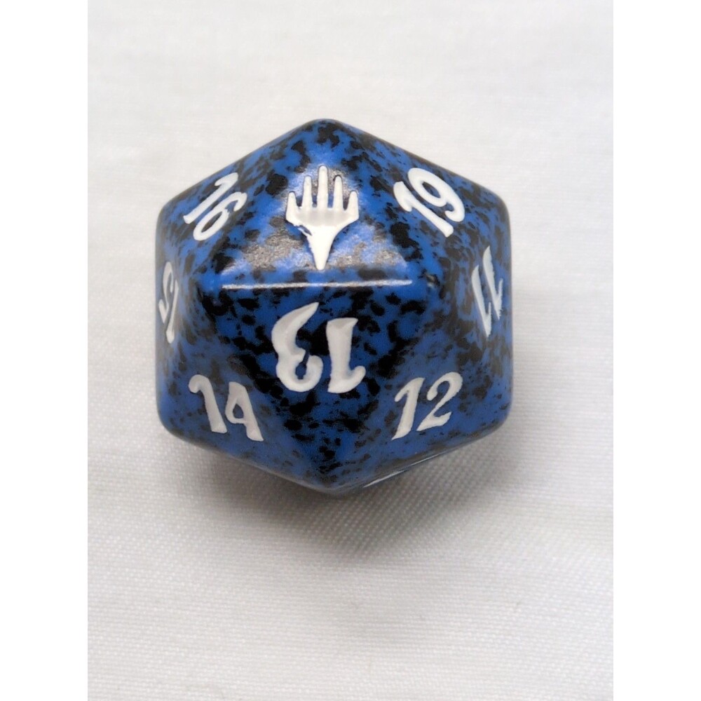 Magic The Gathering Planeswalker Blue Black Speckled D20 Spindown Die